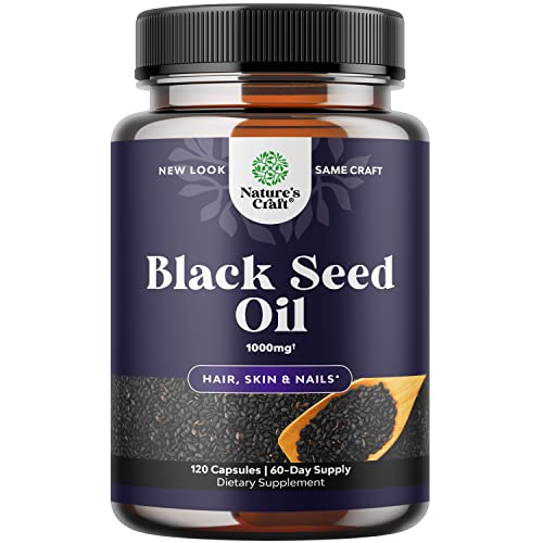 Cold Pressed Black Seed Oil Capsules - Vegan Nigella Sativa Black Cumin Seed Oil Capsules With Omega 3 6 9 Antioxidants And Thymoquinone For Hair Growth Immune Support Joint Health And Digestion #TOP2