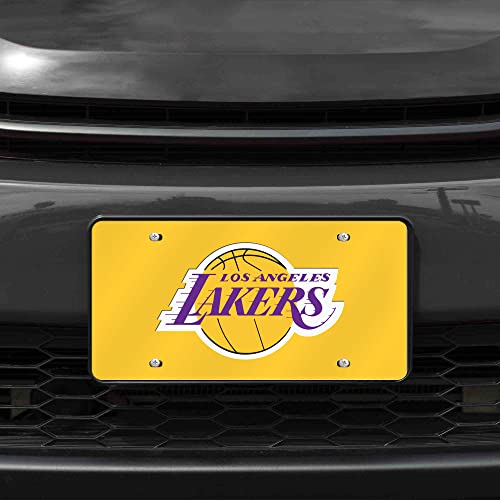 Rico Industries Nba Los Angeles Lakers - Yellow Laser Inlaid Metal License Plate Tag #TOP1