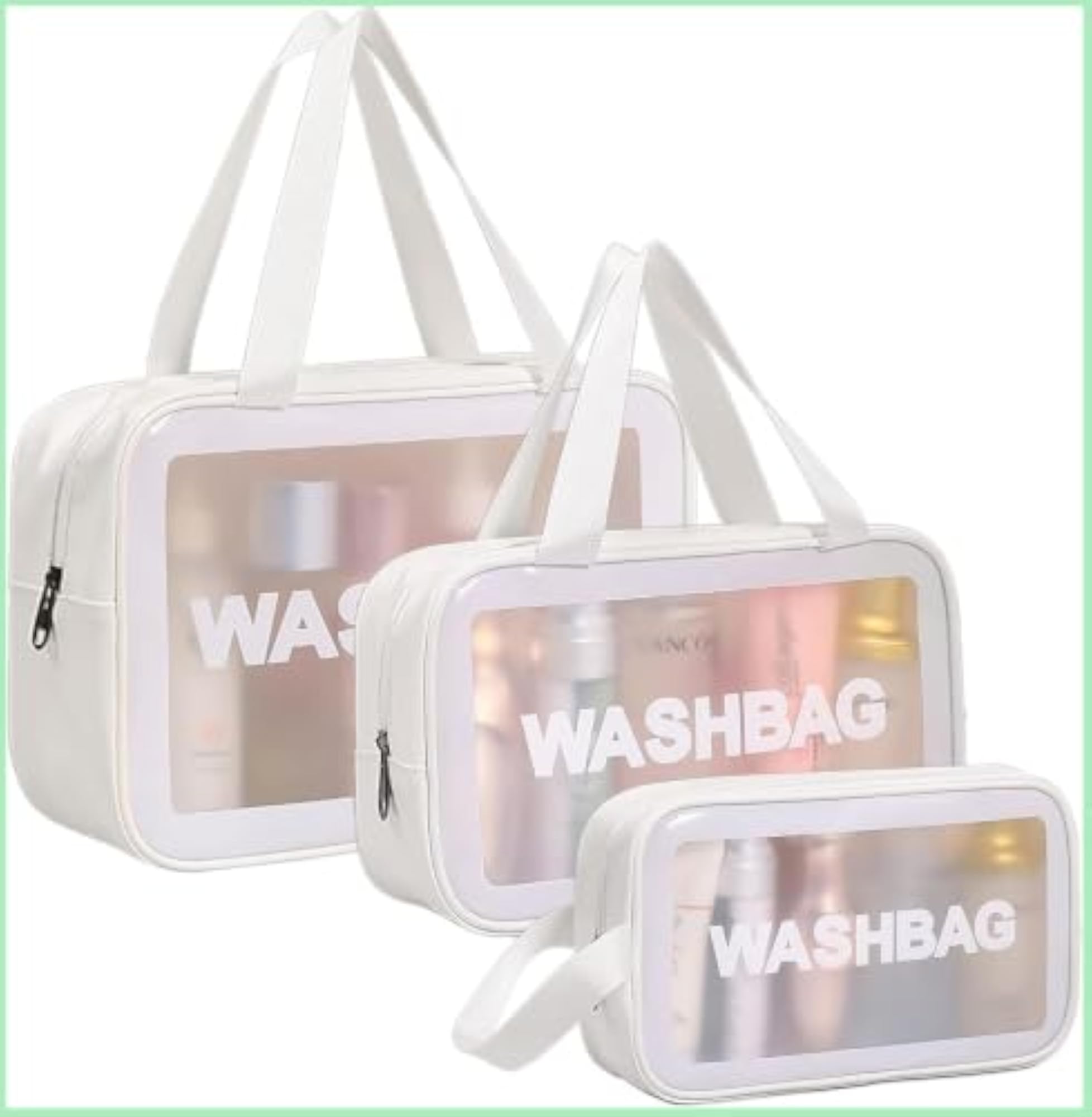 PVC Travel Toiletries Organizer Cosmetic Bag, Portable