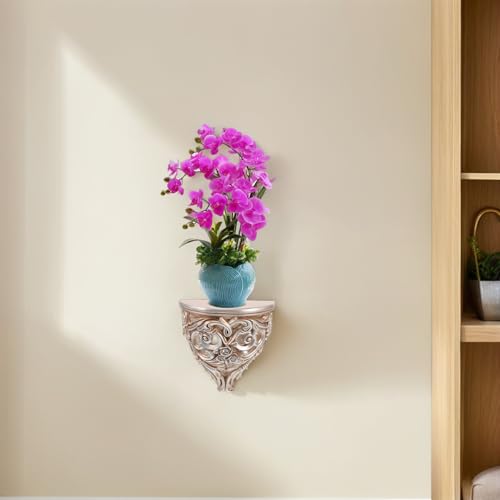Étagère murale décorative 3D dorée support mural flottant sculpté chic - 8