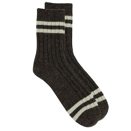 Merino 92% Wool Socks for Men & Women, Large Size (10-13.5 US), Made in Mongolia, Cozy & Soft Hiking Socks, Bed Socks for Quality Warmth, Classic Thick Socks, Comfortable & Stylish, 2 Pairs2