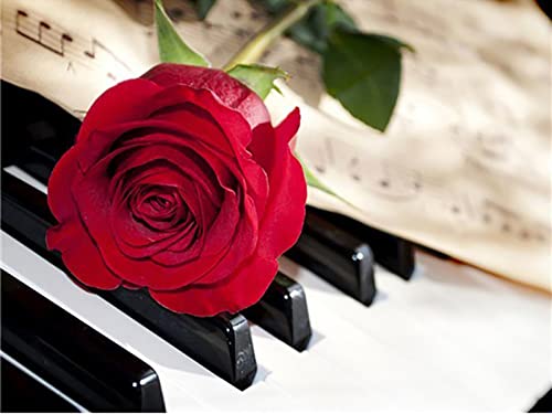 Kit point de croix rose au piano broderie estampée 11CT pour débutant
