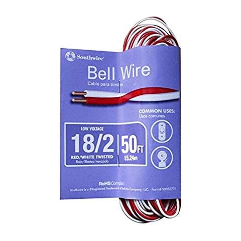 Southwire 64267201 Red/White Bell Wire, 50 Foot Cover