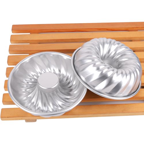 Round Cake Mold Fluted Wall Hollow Angel Anodising Aluminium Pan Bread Toast Mould DIY Baking 11cm 15cm 19cm Diameter 2pcs/lot (2pcs Medium Size)