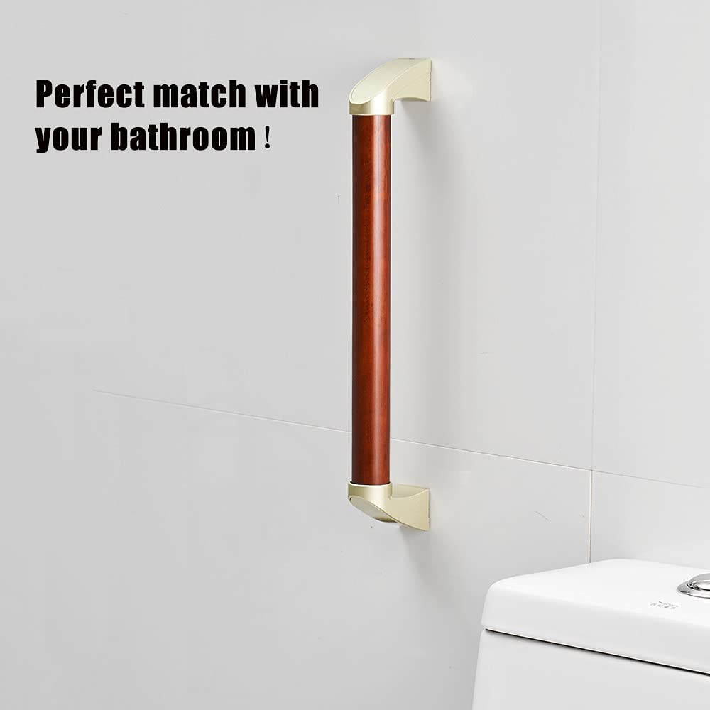 - Corrimano, bracciolo di sicurezza, maniglie in legno per vasca da bagno e doccia, antiscivolo, impermeabile, per bagno/toilette/scale/barre del corridoio/44 cm