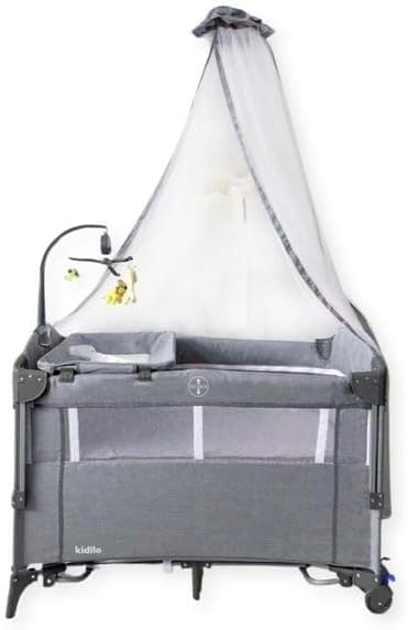 Kidilo Baby Bed P02 positioned next to an adult bed for co-sleeping