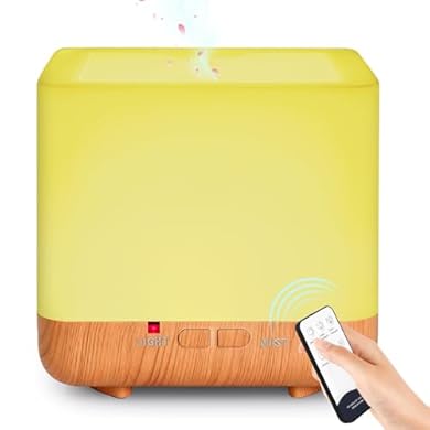 Foto di Diffusore di Oli Essenziali 300ML，GeeRic Ultrasuoni Umidificatore Purificatore d'Aria 7 Color LED Silenzioso Diffusore di Aromi Nebulizzatore per Oli Profumati per Casa Ufficio Yoga