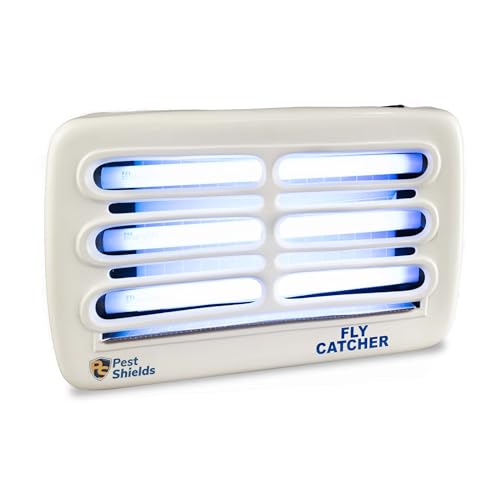 Image of Electronic Fly Catcher Machine with 3 UV Tubes & 3 Glue Pads | Front Mounted Insect Killer | Chemical-Free Fly Trap for Home, Restaurant & Office- White