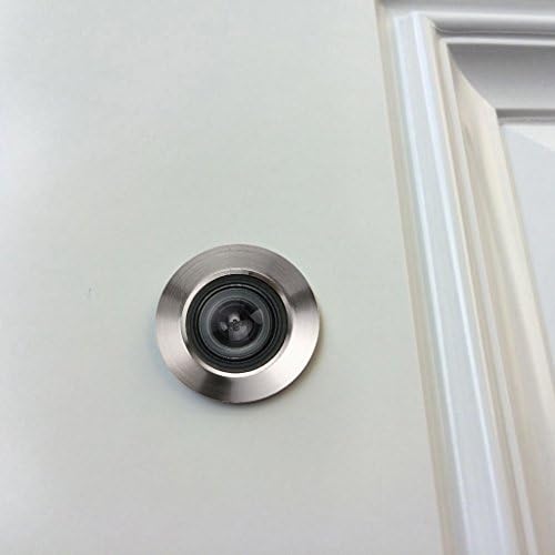 IGNPION Peephole Door Viewer 220-Degree Spy Hole with Privacy Cover for 42mm to 55mm Doors, Brushed Chrome Finish (Silver)