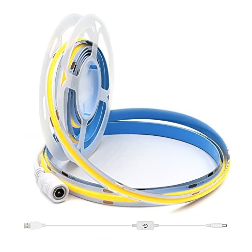 USB LED Strip 5V COB LED strip TV bakgrundsbelysning, LED strip ljuskedja för kök, sovrum, darttavla, inredning, 2m 640leds kallvit dimbar DIY