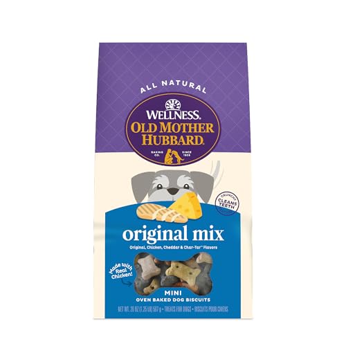 Wellness Old Mother Hubbard Classic Original Mix Dog Biscuits Natural Training Treats 4 Flavors Mini Size 20 oz Bag