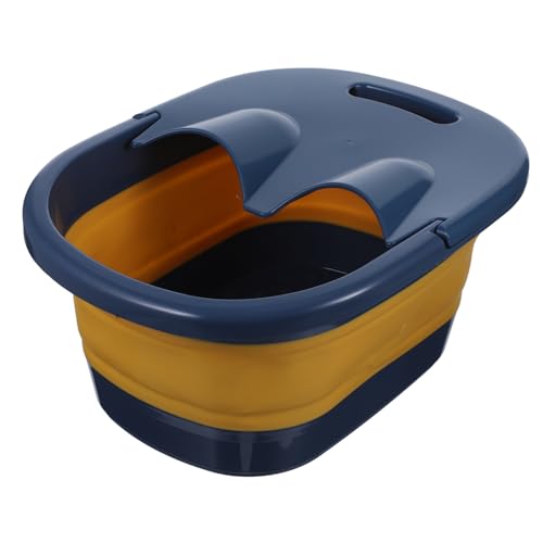MUCKLILY 1Pc Collapsible Foot Bath Basin Folding Foot Soak Tub for Home Use with Self Service Massage Points Durable and Space Saving Design for Adults