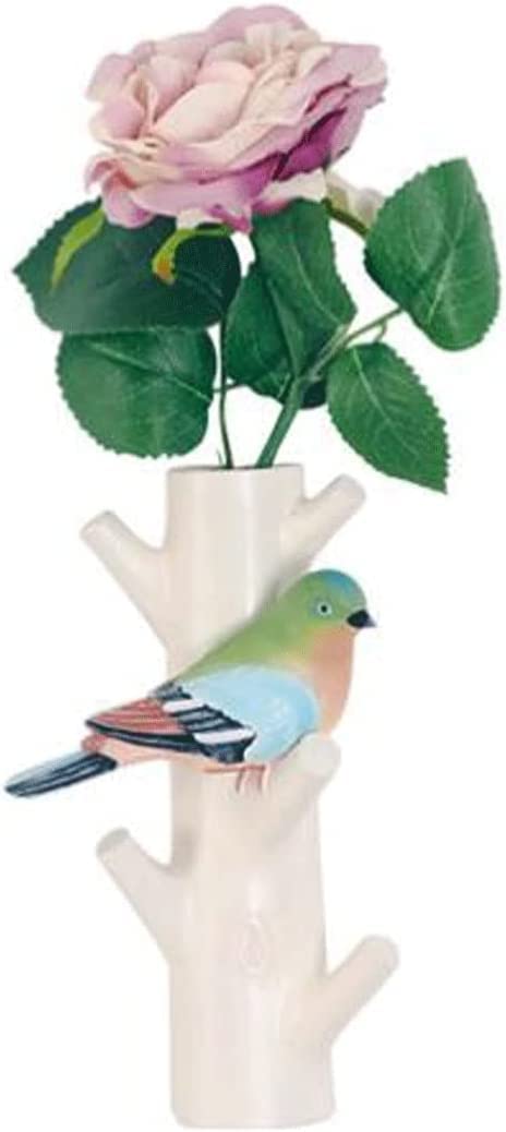 JvFbjLF Coat Rack Unique Coat Rack With Artificial Flowers And Birds, Wall Hooks For Coats In The Hallway, Wall Decorative Coat Rack(B)