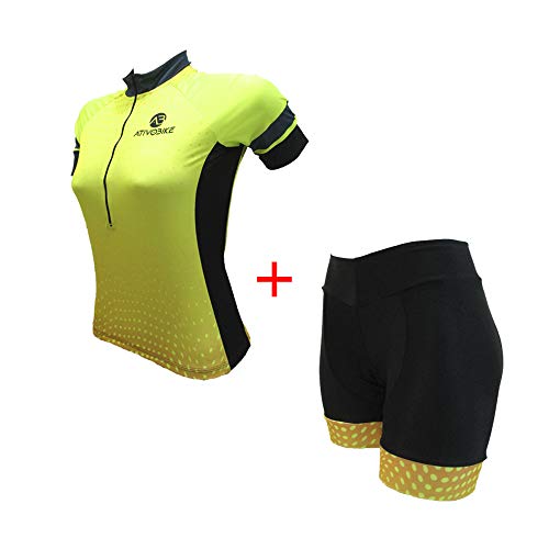 CONJUNTO CICLISMO FEMININO AMARELO FLUOR Amarelo, M