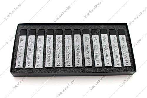 Mungyo Gallery Soft Pastel Squares Cardboard Box Set Of 12 - Charcoal Black #TOP2