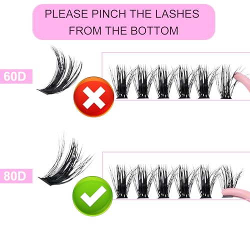 Image of Eyelash Clusters LAUBESS Lash Clusters Individual Lashes Cluster Eyelash Extensions DIY at Home Waterproof Cluster Lashes (60D /80D-0.07D-8-18)