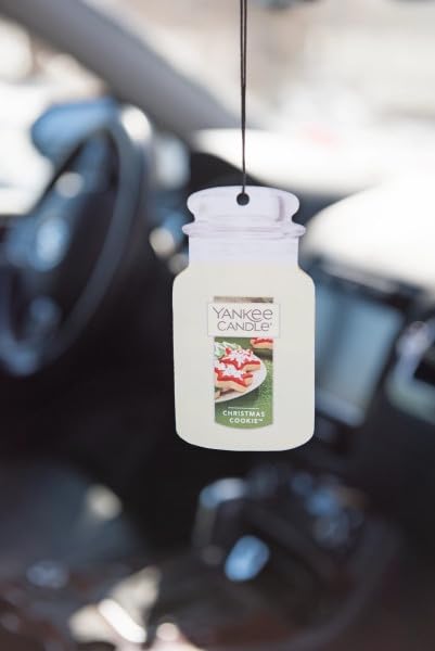 Image of Yankee Candle Classic Paper Car Jar Air Freshener, Hanging Car Freshener, Long Lasting Car Fragrance, Balsam & Cedar, Christmas Cookie, 3 Each (Christmas Comforts Variety Pack)
