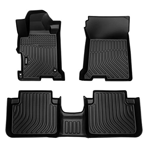 VIWIK Floor Mats Compatible for 2013 2014 2015 2016 2017 Accord, Car Mats All Weather Custom Floor Liners Full Set Include 1st and 2nd Row Front & Rear, Automotive Floor Mats TPE Black