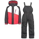 Trespass Crawley Wasserdichter Skianzug mit abnehmbarer Kapuze, Knöchelgamaschen & Knöchelreißverschlüssen für Kinder / Unisex / Mädchen und Jungen