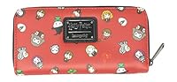 Loungefly Harry Potter Chibi Characters Maroon Allover Print Zip Around Wallet