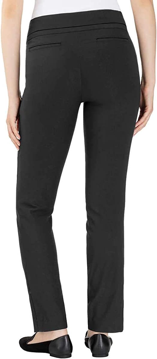 Hilary Radley Ladies Comfort fit Sits at Waist Slim Leg Stretch Pull On Pant (4, Black) - Image 3