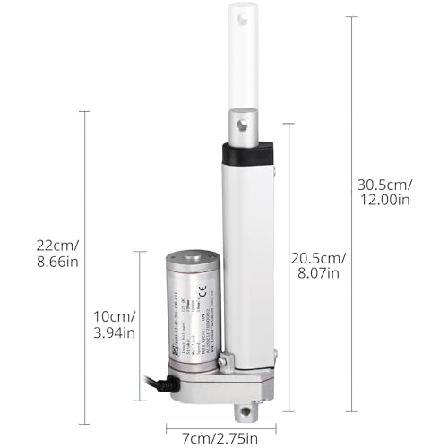 EYPINS Linearantrieb Linearmotor 12V, 1000N 100mm Hub max Linearantrieb, Toröffner Verstellantrieb Linear Actuator Motor Lineartechnik-Aktuatoren für Elektrisch Motor Auto Möbel Lifting Sofa (14mm/s)