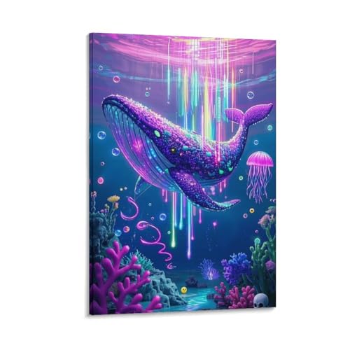 Image sur toile baleine murale décoration élégante pour intérieur chic 30x45cm