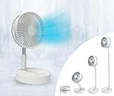 LIVINGTON Fold & Cold – Mini Ventilador Extensible con batería – Ventilador USB con 10h de Tiempo de Funcionamiento – Soporte Flexible y Ventilador de Mesa – Extensible hasta 1 m de Altura