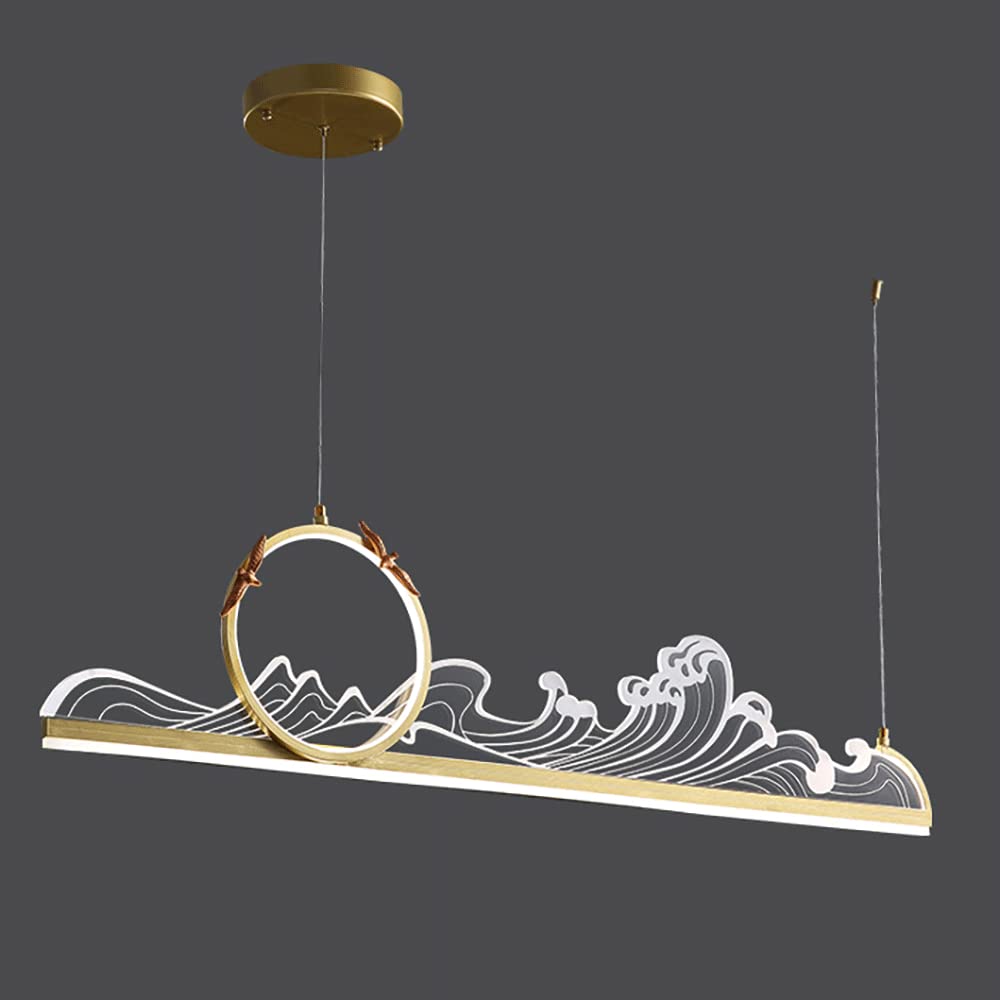 Suspension LED moderne 39W * 2 en bande métallique pour salon chic