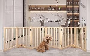 YOCAN Freistehendes Holzhundegitter 6 Paneele