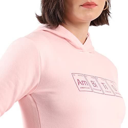 Image of PINACOLADA Women's Cotton Solid Printed Sweatshirt with Hoodie, Regular Fit for Casual Wear Full Sleeve Sweatshirt Crafted with Comfort Fit and High-Performance for Everyday Wear