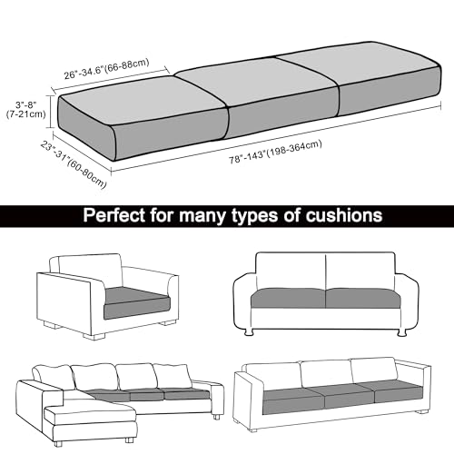 Sukaikeqa SK-SOFACOVER-P Stretch Couch Cushion Covers Magic Sofa Covers Washable Couch Covers For 3 Cushion Couch Cover Replacement Slipcovers Sofa Cushion Covers Dog Couch Cushion Covers thumb #2