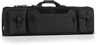 Savior Equipment Urban Warfare Tactical Double Carbine Long Rifle Bag Gun Case Firearm Backpack w/Pistol Handgun Case - 42 Inch Obsidian Black