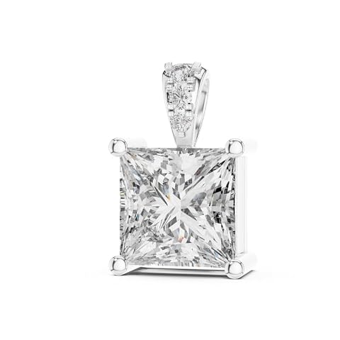 Moissanite Cluster Pendant with 18-Inch Chain (unbranded)
