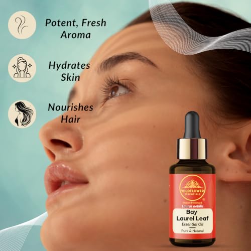 Image of Bay Laurel Leaf Essential Oil (Laurus nobilis) 100% Natural Pure Steam Distilled For Face, Skin, Hair, Body, DIY Candle Making | with Glass Dropper 0.50 Fl Oz (15ml)