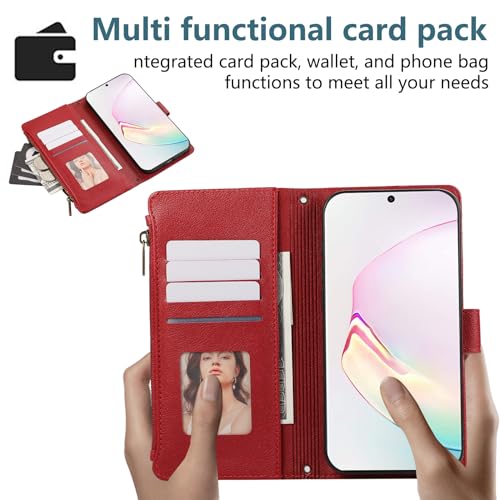 Protection Samsung Galaxy Note 10 Plus étui portefeuille fermeture éclair et verre