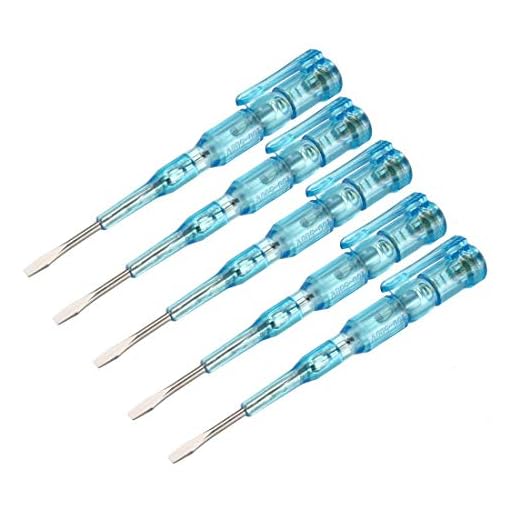EuisdanAA Circuit Tester, Voltage Tester Pen Screwdriver Electric Test Detector AC 100-500V, 3.5mm Slot 5st(Probador de circuito, probador de voltaje, destornillador, detector de prueba eléctrico, C