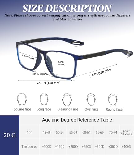 Image of Hubeye TR90 Progressive Blue Light Blocking Reading Glasses,Cheaters Reders