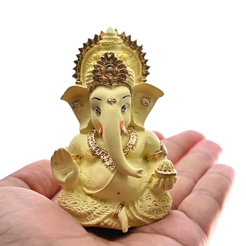 Image of ZAICUS Small Ganesha Idol for Car Dashboar, Handcrafted Ganesha Statue for Car, Home, Office - Symbol of Good Luck, Prosperity, and Blessings for Loved Ones and Spiritual Dcor