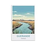 WGMDOEE Guerande Frankreich, Vintage-Reiseposter, 50 x 75 cm, Leinwand-Poster, Wohnzimmer, Wandkunst, Heimdekoration