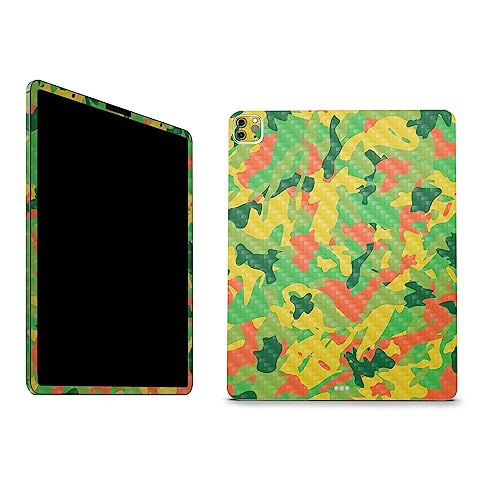 Image of MightySkins Carbon Fiber Skin Compatible with Apple iPad Pro 12.9 inch M2 6th Gen (2022) Full Wrap Kit - Spring Camouflage | Protective, Durable Textured Carbon Fiber Finish | Made in The USA