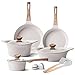 RIOVARM induktions töpfe set, 10-teiliges Antihaft topfset, pfannenset mit Pfannenwender Elegant Beige
