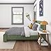 Max & Lily Upholstered Full Bed Frame with Rectangular Headboard, Upholstered Platform Bed for Kids, No Box Spring Needed, Easy Assembly, Green