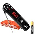 TempPro Lightning 1 Sec Instant Read Meat Thermometer, Kitchen Food Thermometer with 180° Rotating Display, IP67 Waterproof Cooking Thermometers for Deep Fry Smoker Grill BBQ(Previously ThermoPro)