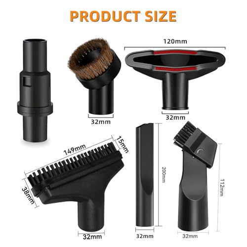 Image of Vacuum Attachment Kit for Shark Navigator NV351 NV352 NV356E NV357 NV360 and Rotator NV501 NV502 NV503 NV505 Upright Cleaner Series, 1 1 /4 inch Accessories Set Brush Tool