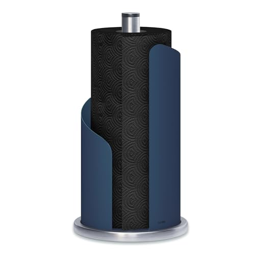 Portarrollos de cocina de acero azul, soporte vertical para rollos de papel absorbente 5
