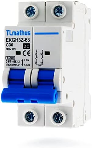 Electrical Miniature Circuit Breakers for DC Power Distribution and Protective Disconnect with DIN Rail Mounting, Air Switch for Solar PV System and RV(2P 30A)