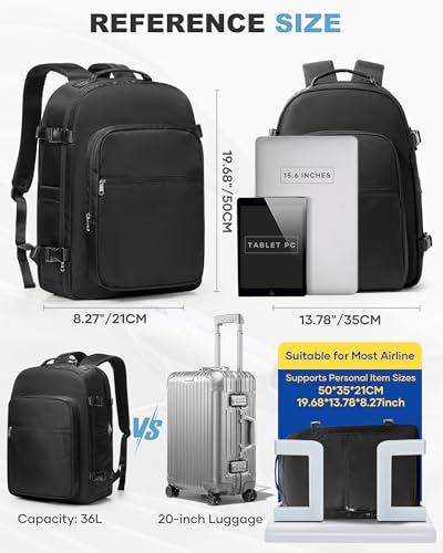 Image of coofay Vacuum Backpack Travel with Pump, Airline Approved Carry On Backpack | 15.6 inch Laptop Travel Backpack with Vacuum System, Compression Backpack with Shoe Compartment, Vacuum Seal Backpack Travel