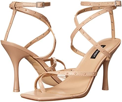 Nine West Women's LADY3 Heeled Sandal, Nude, 6 | Image 6