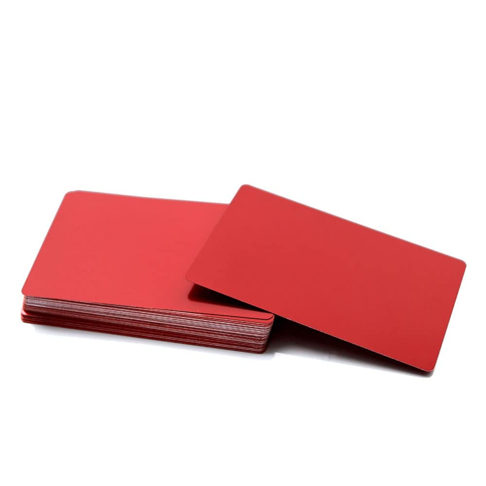 GTHTUHFD Metal Business Card, Blank Metal Business Card 0.2/0.45 Thickness Aluminum Alloy Blanks Card Diy Laser Printing 86Mm X 54Mm 100Pcs,Color 6-86mm X 54mm X 0.45mm